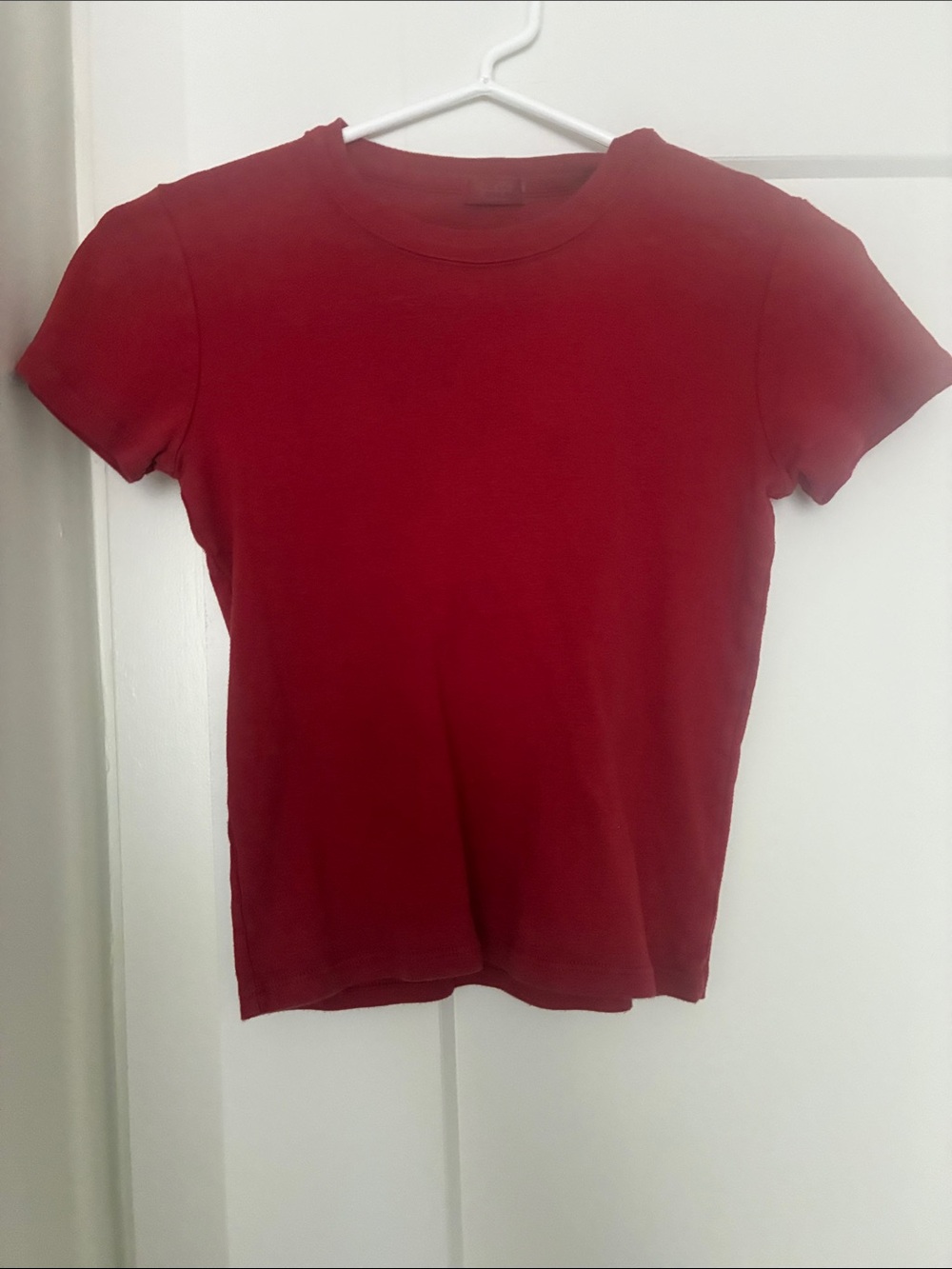 John Galt Classic Red Crewneck Short-Sleeve Women's Top Size S